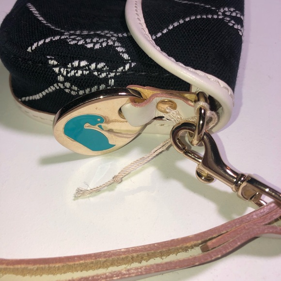 Vintage Dooney & Bourke Wristlet Black/White Nautical - Picture 2 of 8